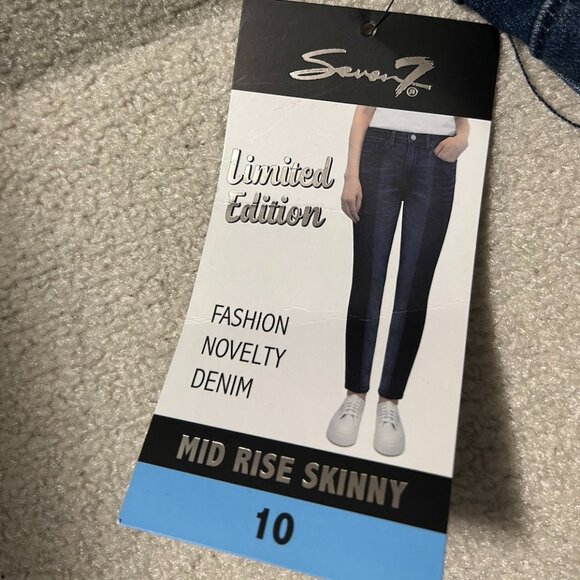 NWT Seven7 Limited Edition Mid-Rise Skinny 2-Tone Jeans Women's Size 10 - Picture 7 of 10